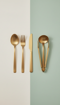 Brushed brass utensil set four-piece